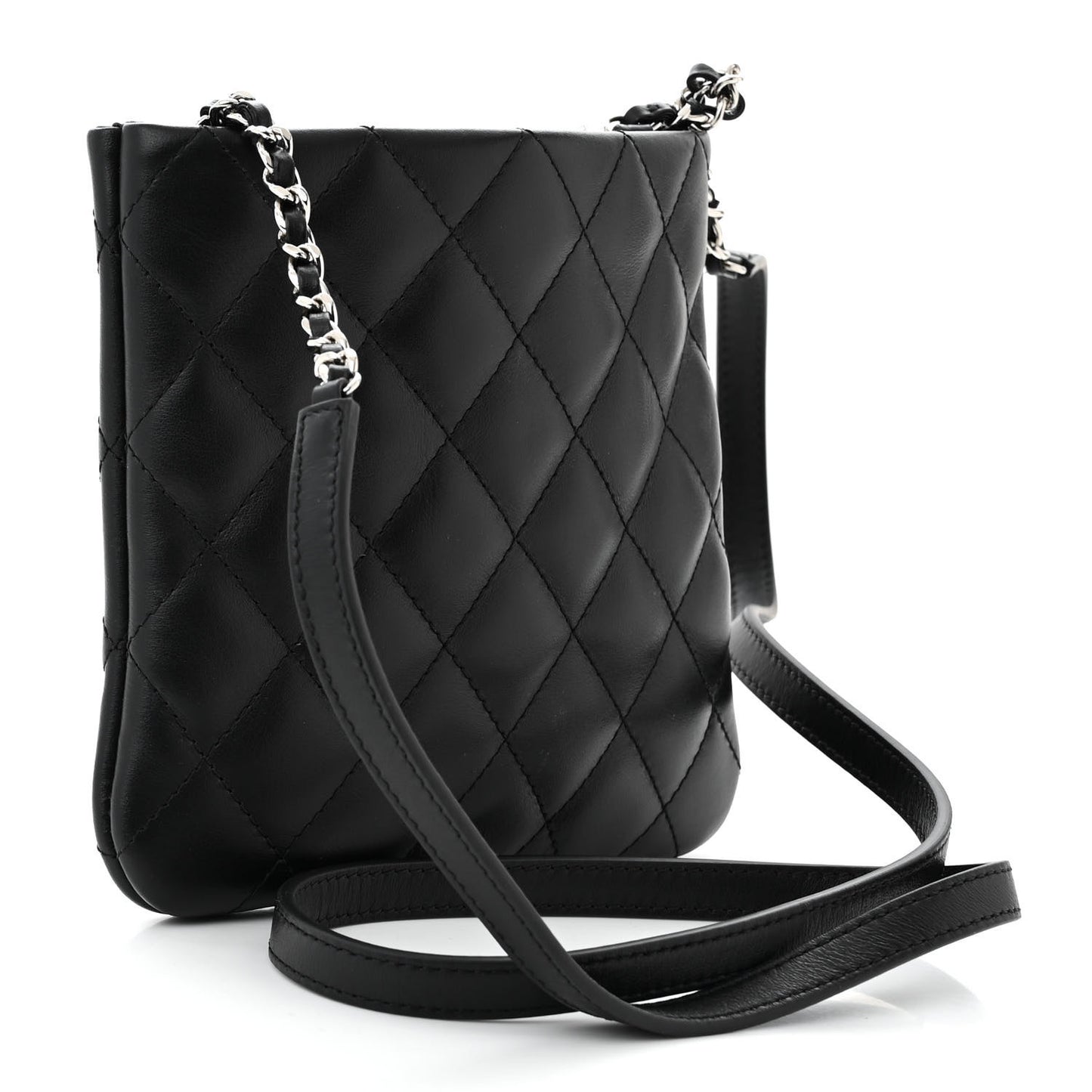 Lambskin Quilted Crossbody Bag Black