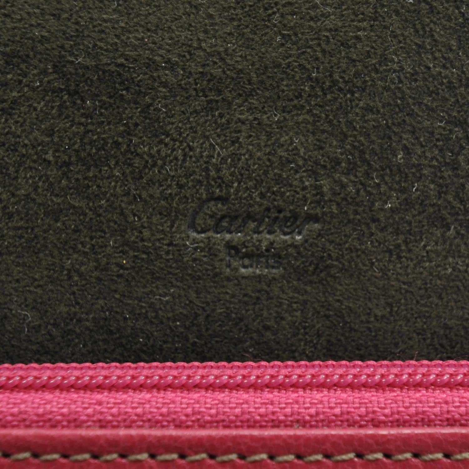 Cartier Goatskin Leather Les Must Long Slim Wallet Fuchsia 6 of 7