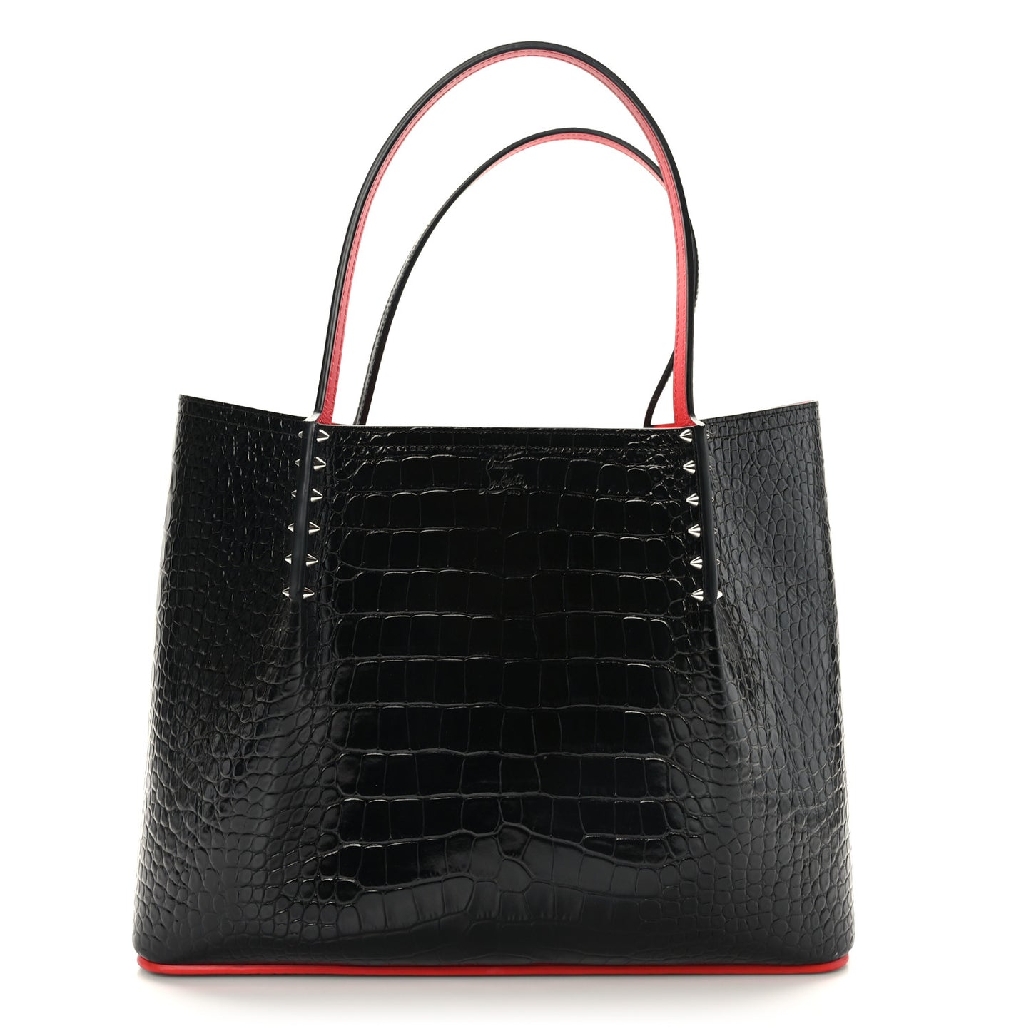 Calfskin Crocodile Embossed Spikes Large Cabarock Black