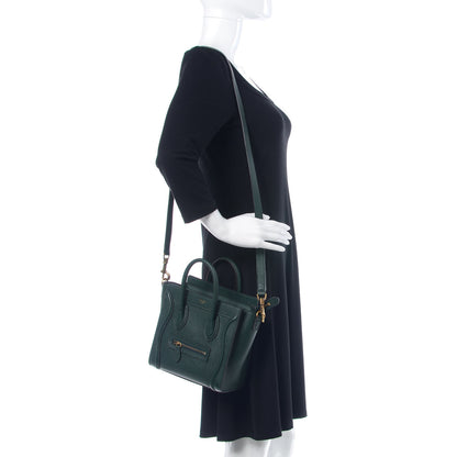 Celine Drummed Calfskin Nano Luggage Amazone 2 of 13