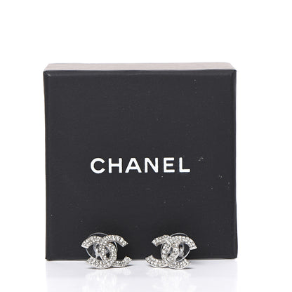 Chanel Crystal CC Earrings Silver 5 of 5