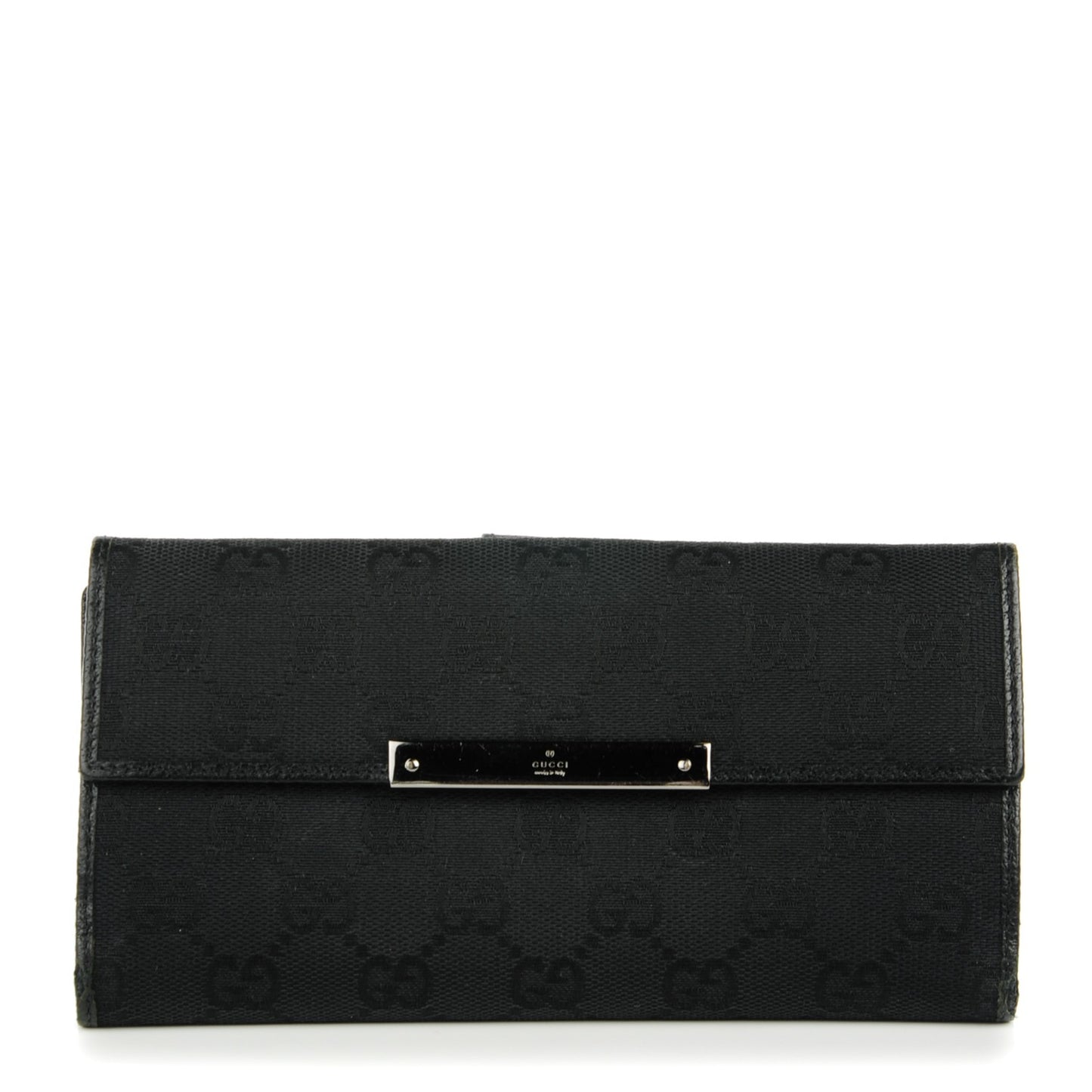 Monogram Metal Bar Continental Wallet Black