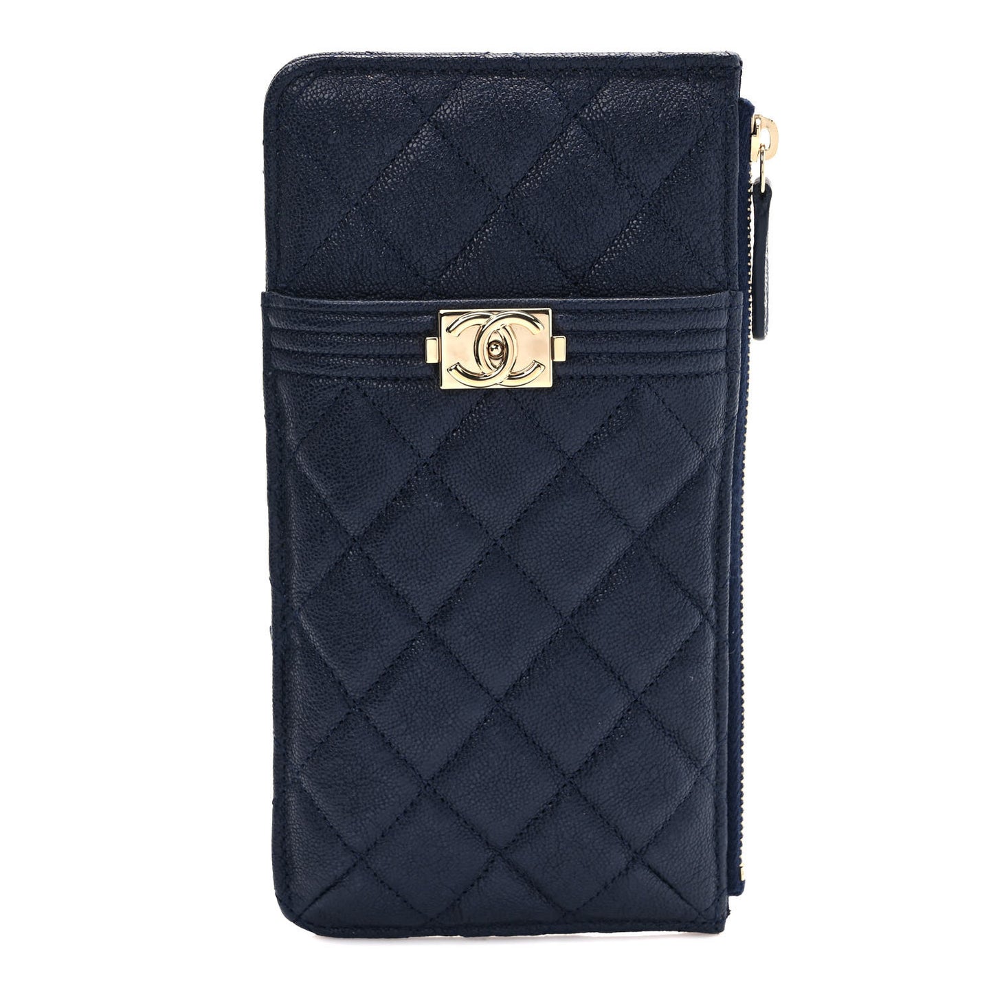 Caviar Quilted Boy iPhone Pouch Blue