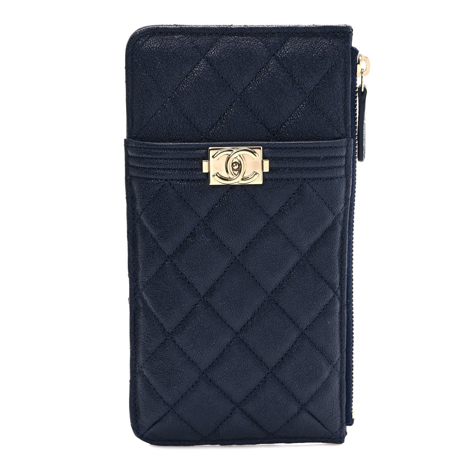 Chanel Caviar Quilted Boy iPhone Pouch Blue 1 of 7