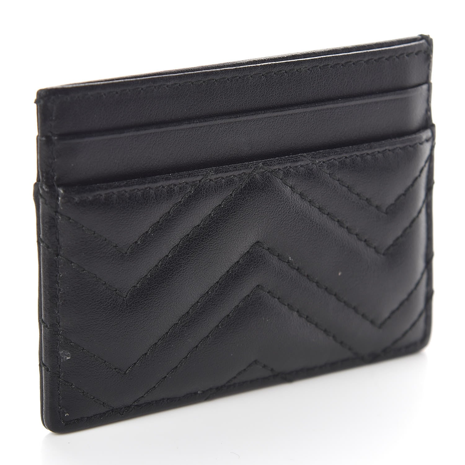Gucci Calfskin Matelasse GG Marmont Card Holder Black 3 of 8