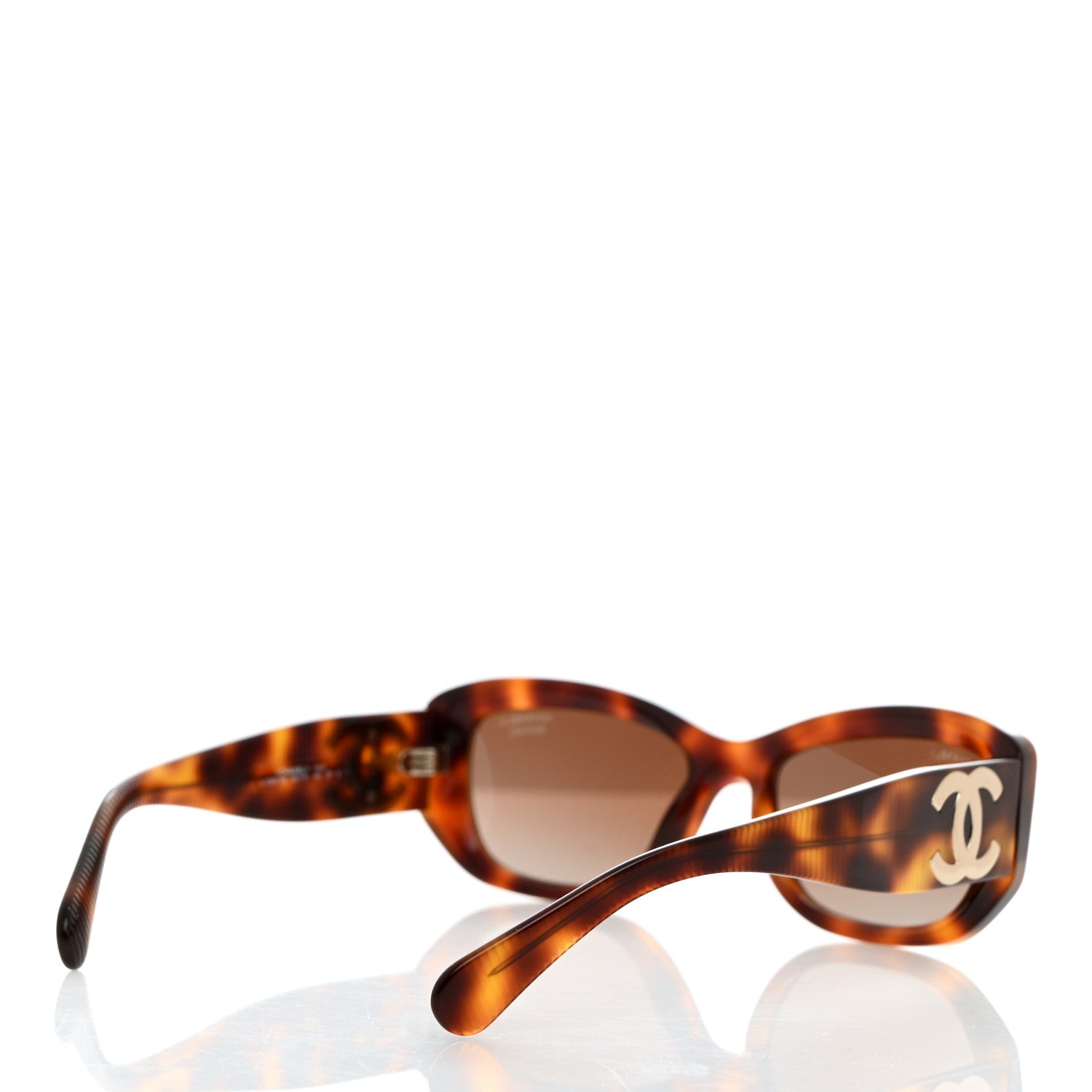 Chanel Acetate Polarized Rectangle Sunglasses 5493 Tortoise 4 of 8