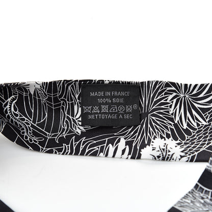 Hermes Silk Animapolis Twilly Black White 3 of 6