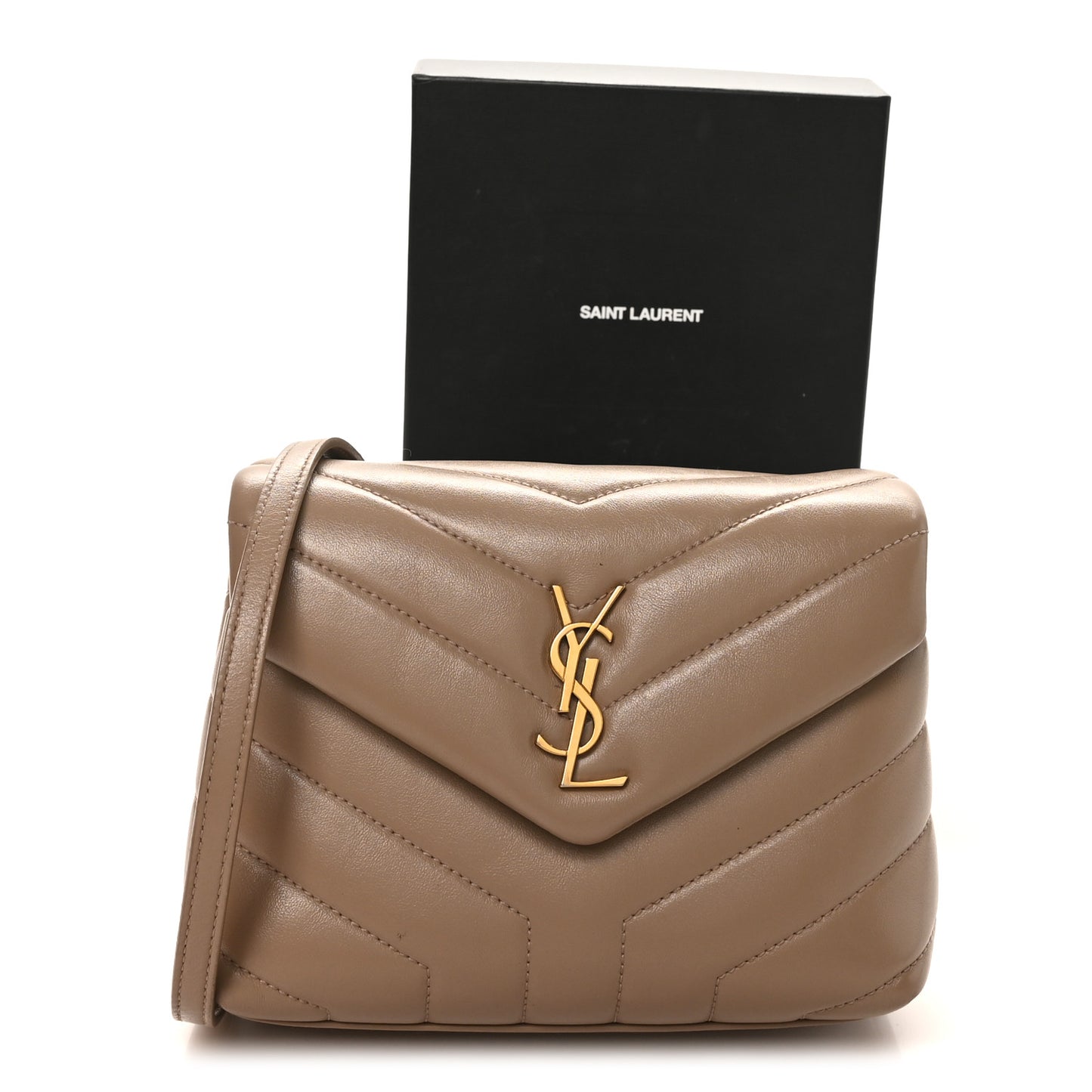 Calfskin Y Quilted Monogram Toy Loulou Crossbody Bag Dusty Grey