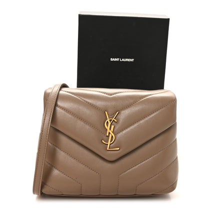 Saint Laurent Calfskin Y Quilted Monogram Toy Loulou Crossbody Bag Dusty Grey 10 of 10