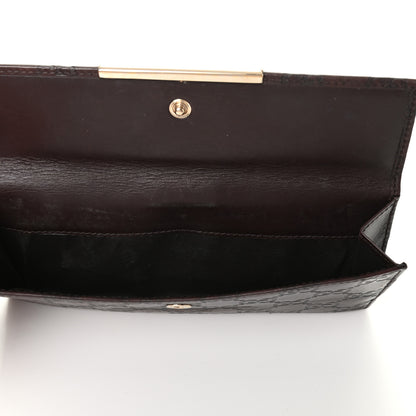 Gucci Guccissima Margaux Calfskin Metal Bar Continental Flap Wallet Chocolate 5 of 8