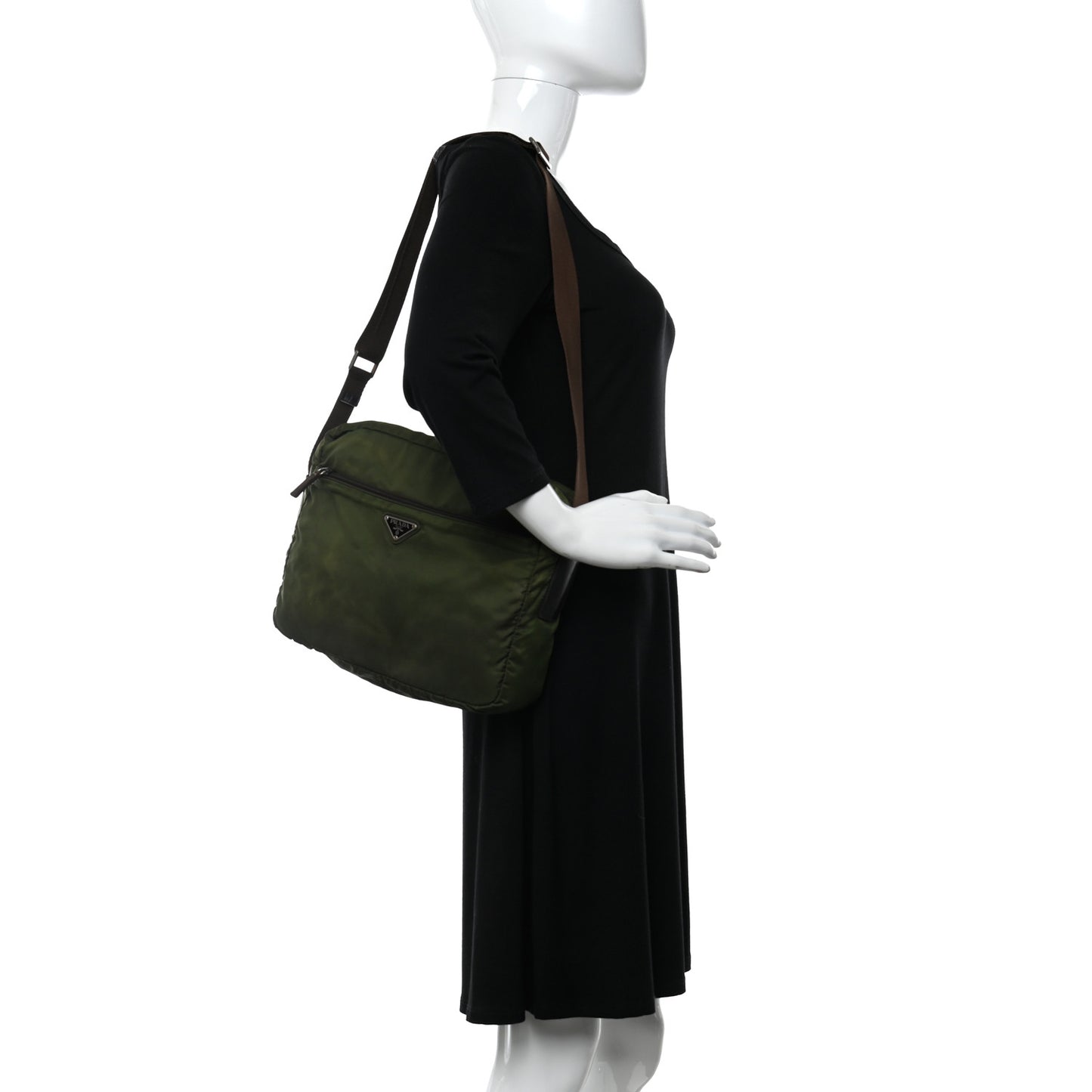 Nylon Vela Messenger Bag Ebano