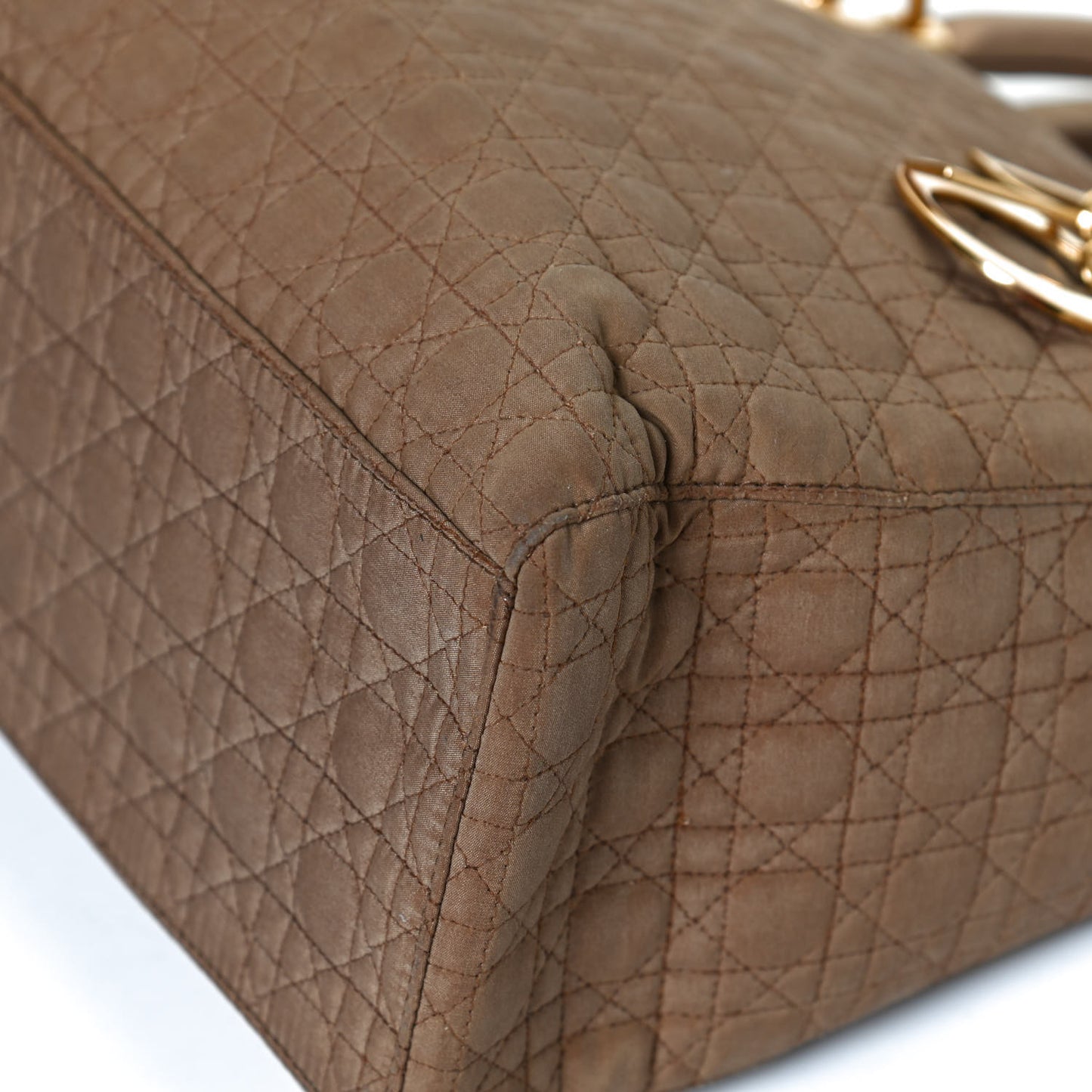 Nylon Cannage Large Lady Dior Tan