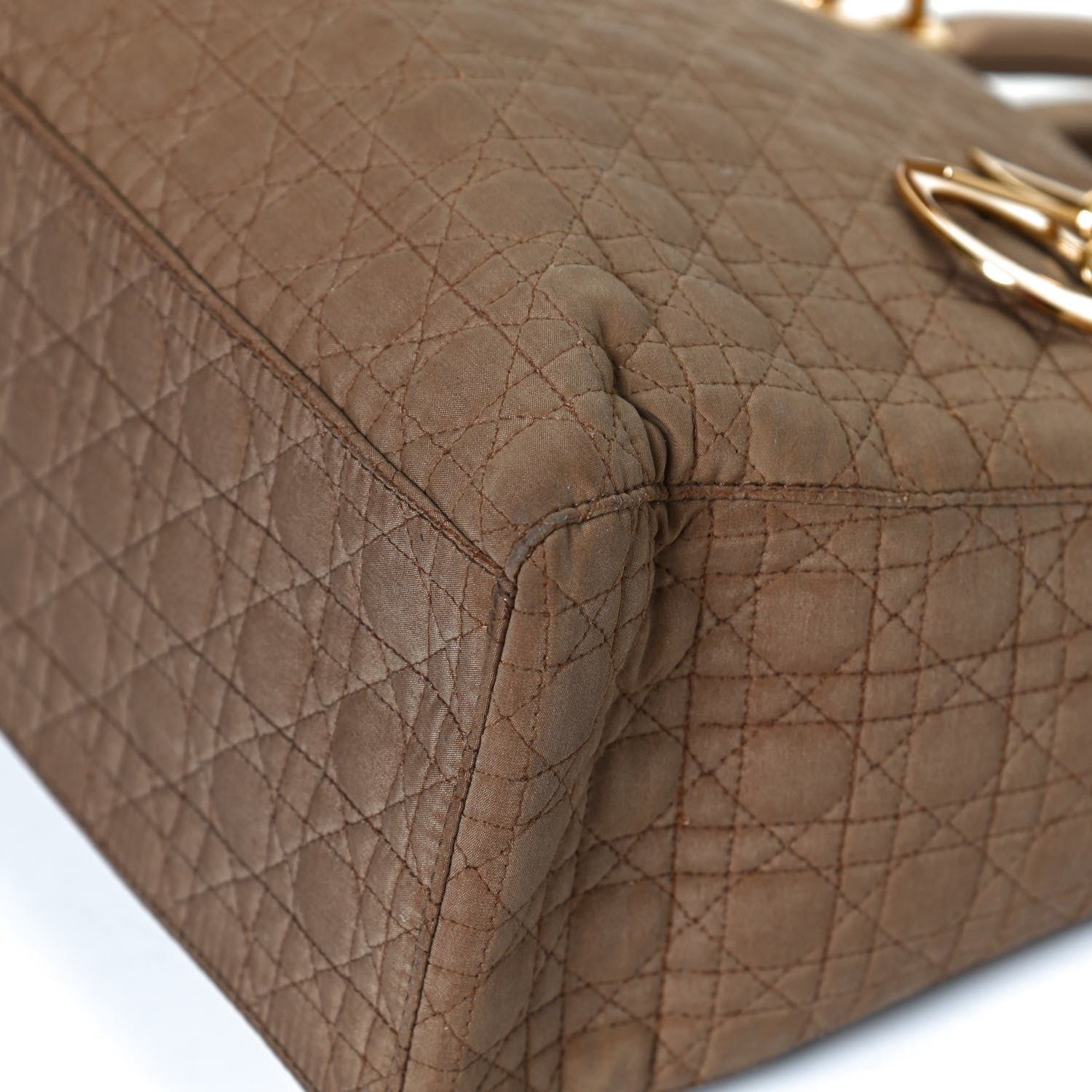 Christian Dior Nylon Cannage Large Lady Dior Tan 11 of 14