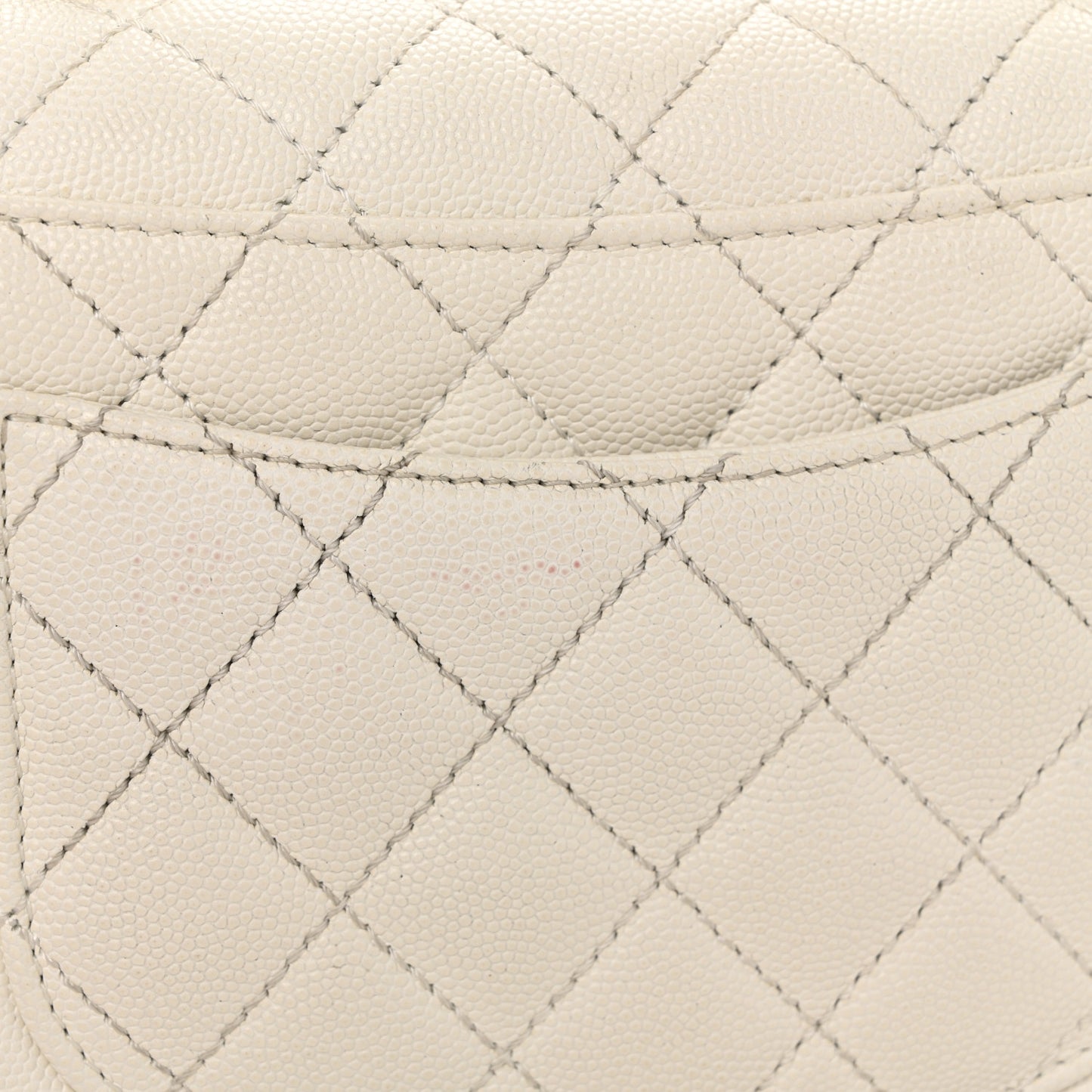 Caviar Quilted Mini Coco Handle Flap White