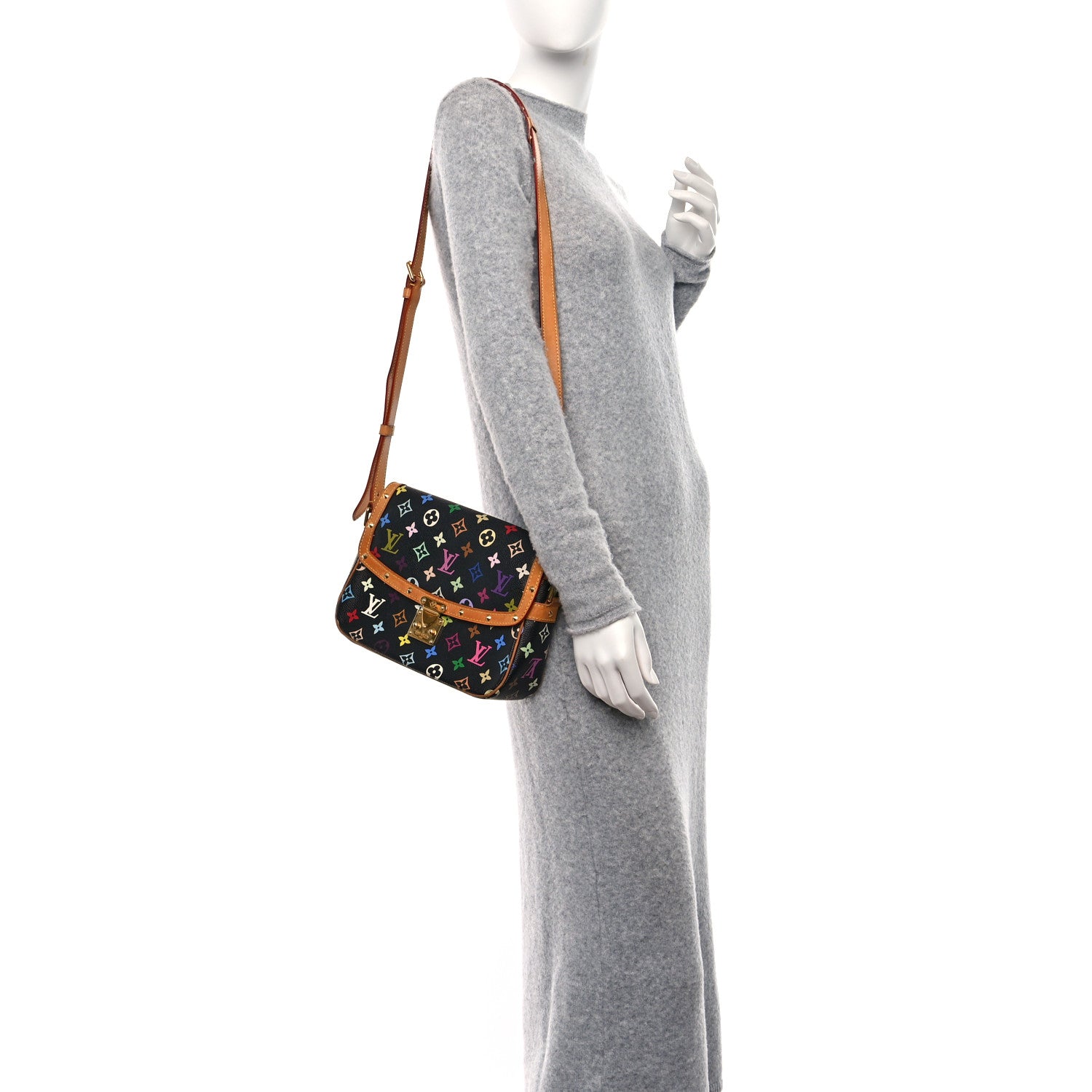 Louis Vuitton Monogram Multicolor Sologne Black 2 of 8