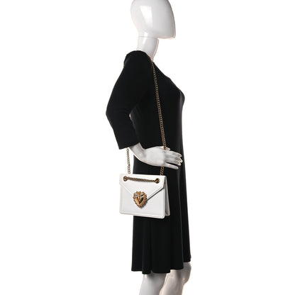 Dolce & Gabbana Smooth Calfskin Medium Devotion Crossbody Bag White 2 of 13