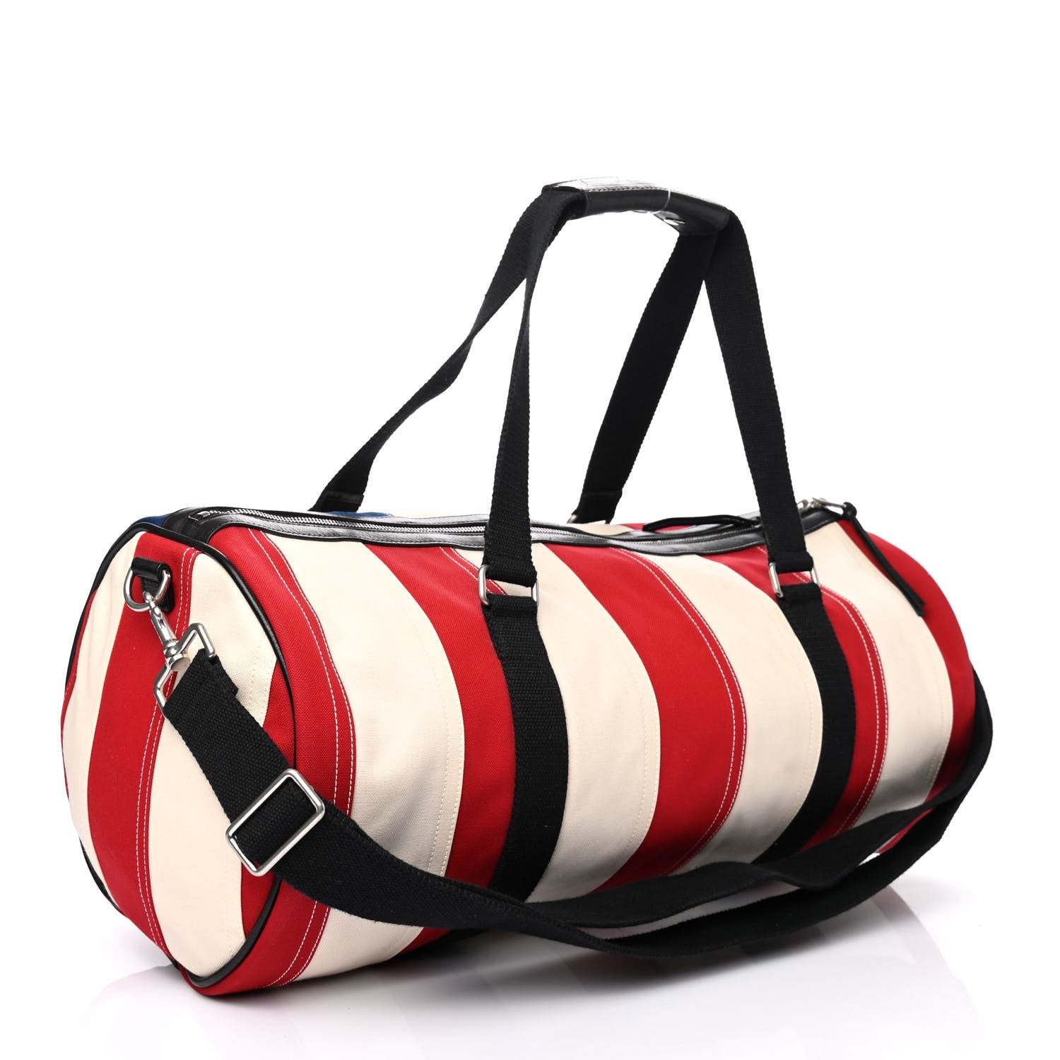 Saint Laurent Canvas American Flag Barrel Bag Red Blue 2 of 5
