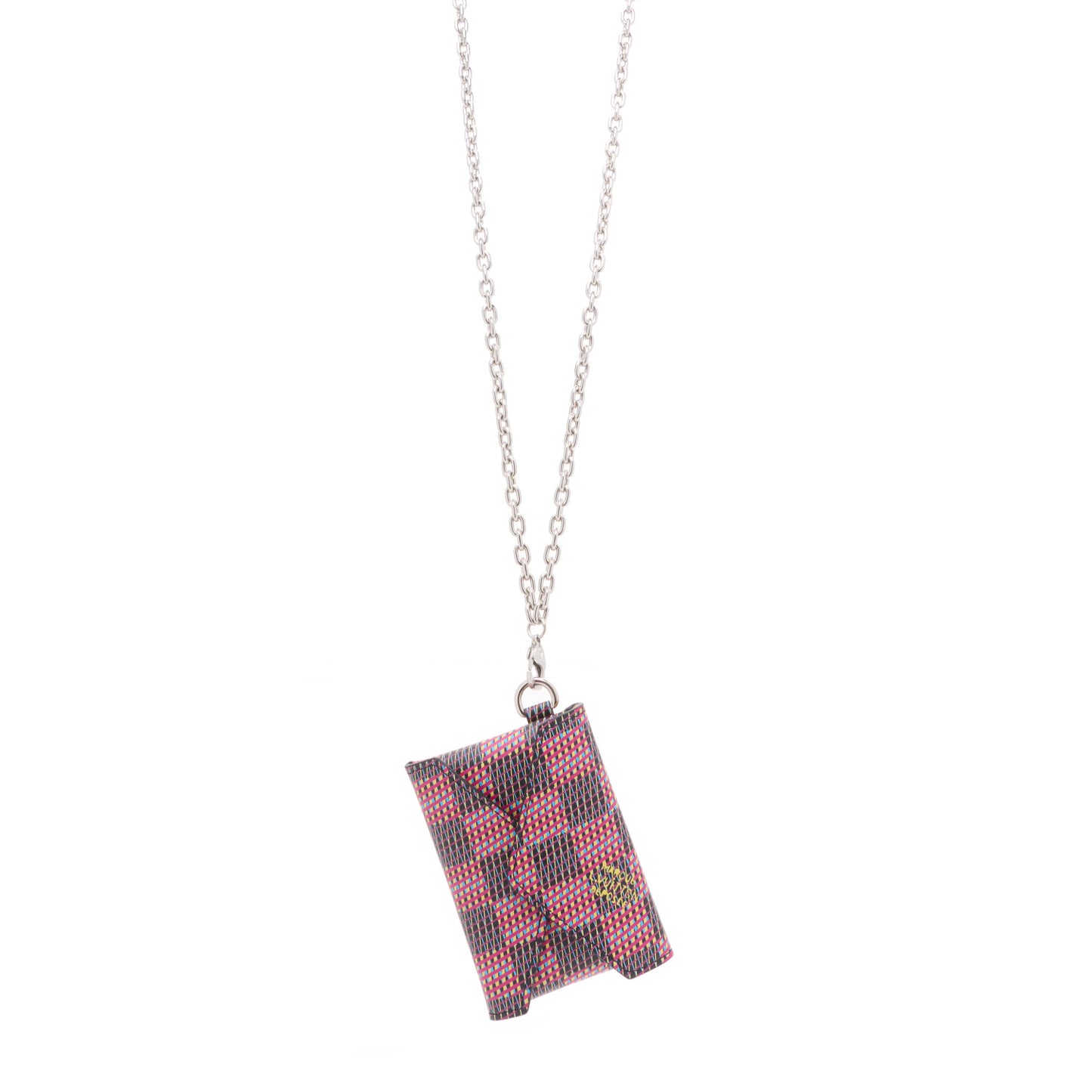 Damier LV Pop Kirigami Necklace Rose
