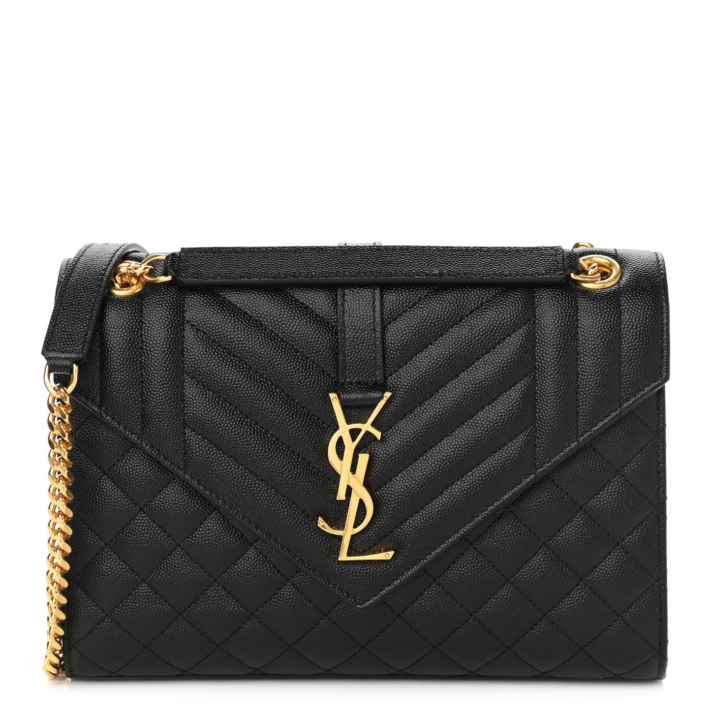 Grain De Poudre Textured Mixed Matelasse Triquilt Medium Monogram Satchel Black