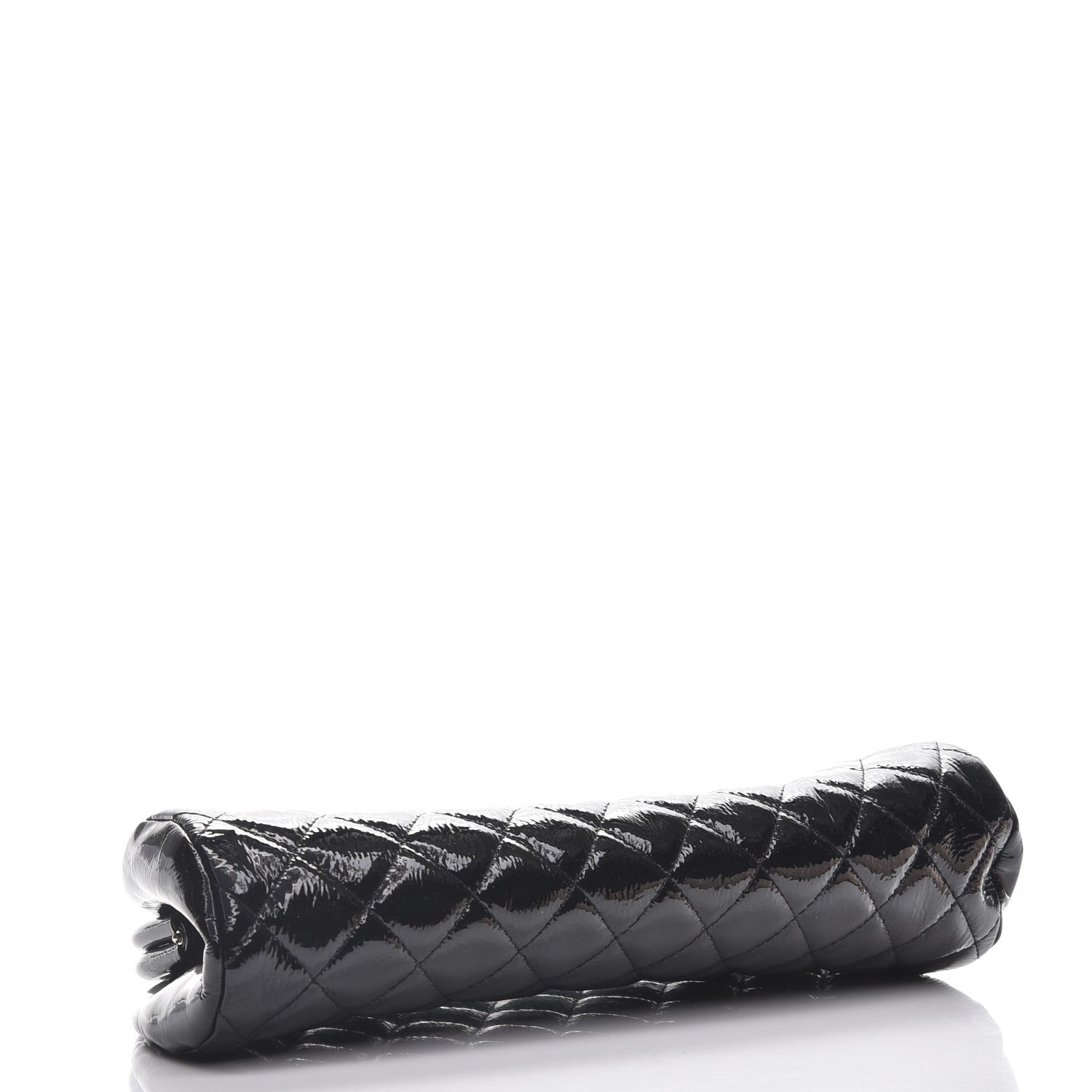 Chanel Distressed Patent Quilted Timeless Clutch Black 4 of 8