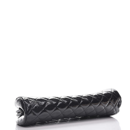 Chanel Distressed Patent Quilted Timeless Clutch Black 4 of 8