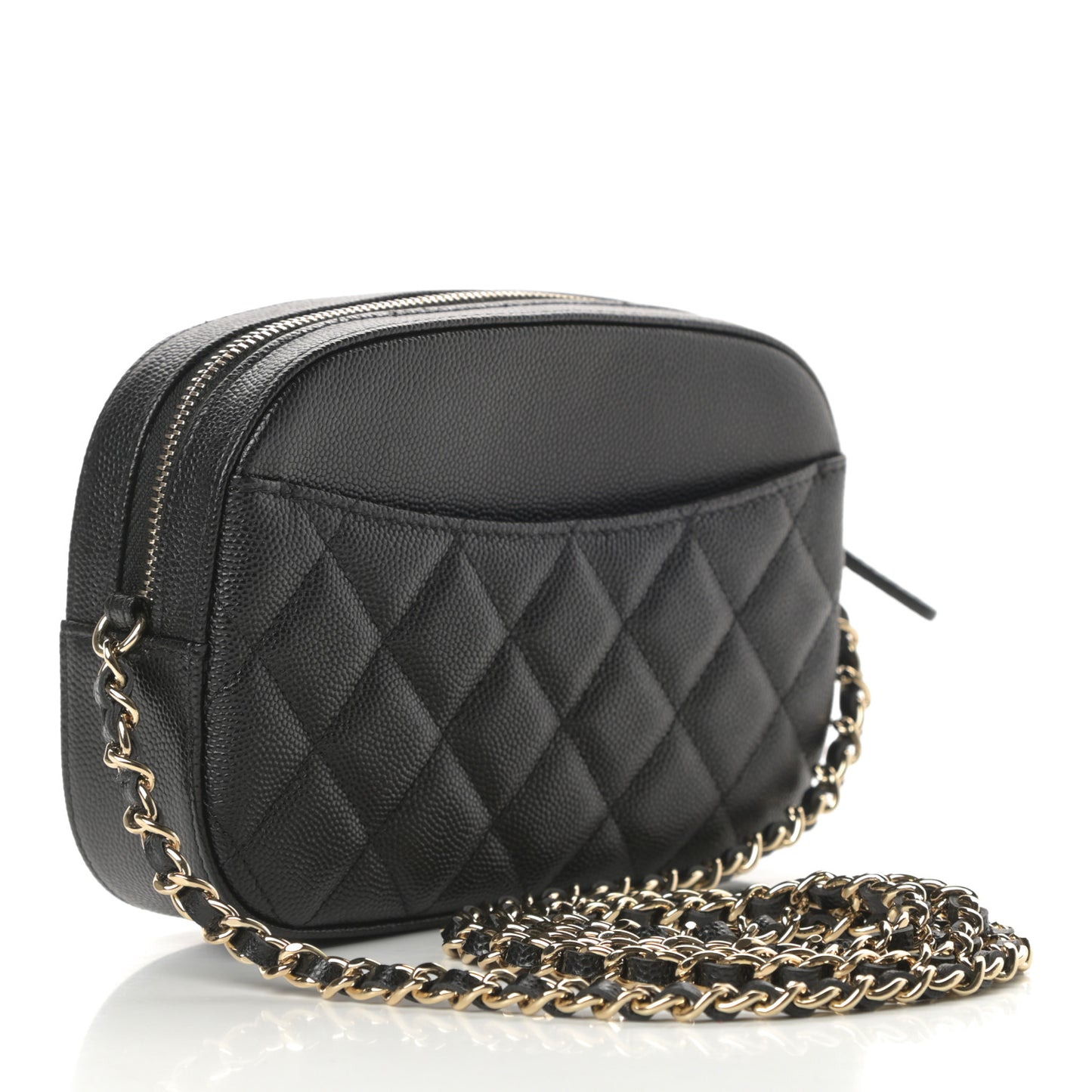 Caviar Quilted Vanity With Chain Black