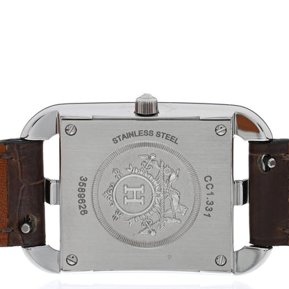 Hermes Stainless Steel Alligator Diamond Pave 23mm Cape Cod Quartz Watch Gris Elephant 4 of 5