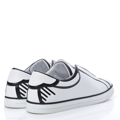 Fendi X JOSHUA VIDES Nappa Rockoclick Slip On Sneakers 40 Snow White Black 4 of 9