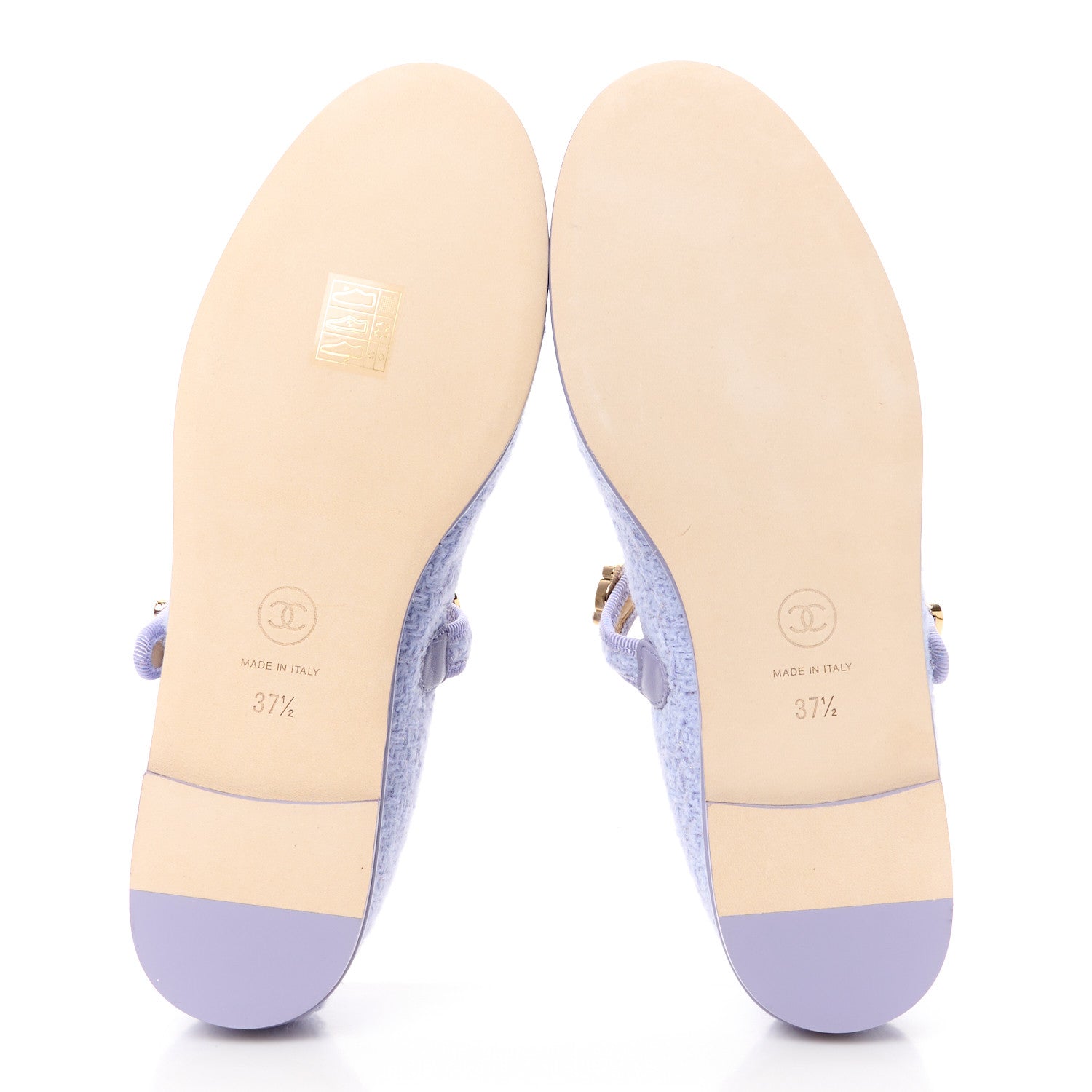 Chanel Wool Tweed Patent Mary Jane Flats 37.5 Lilac 5 of 9