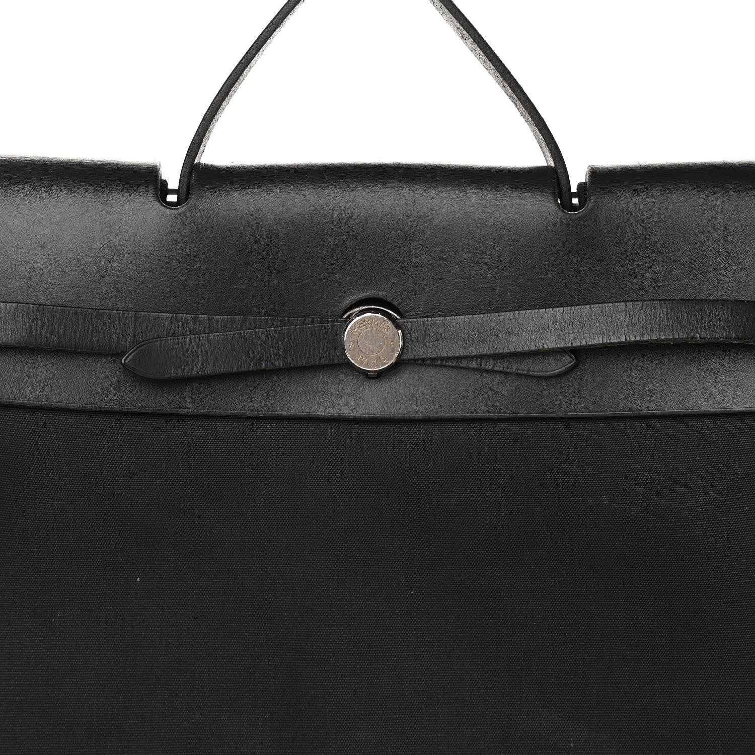 Hermes Toile Vache Calfskin Herbag 40 GM Black 8 of 17