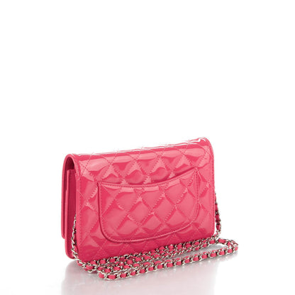 Chanel Patent Quilted Wallet On Chain WOC Pink 4 of 10