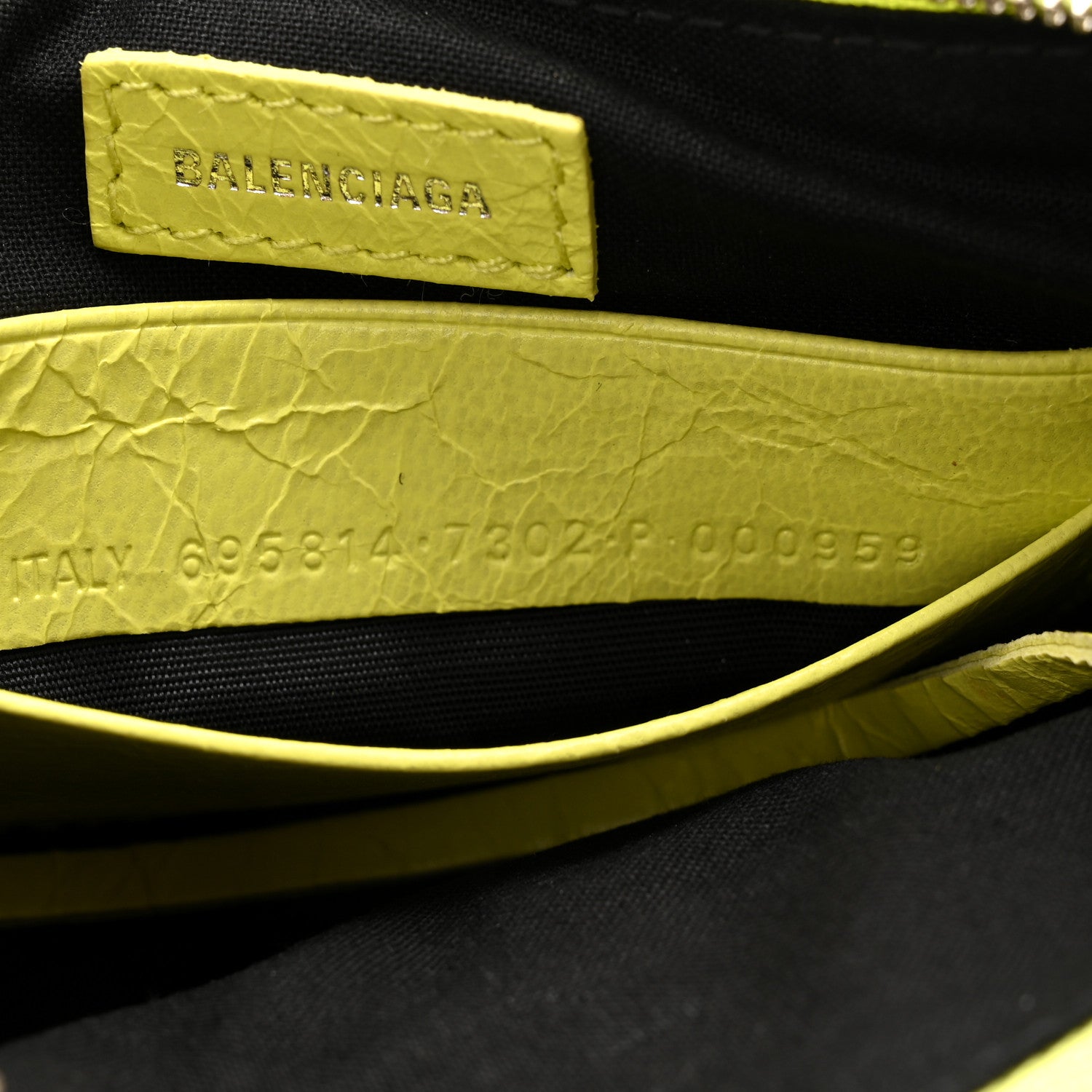 Balenciaga Agneau Arena Le Cagole Mini Purse With Chain Lime 8 of 11