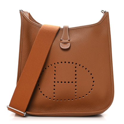Hermes Taurillon Clemence EVELYNE III PM Gold 1 of 11