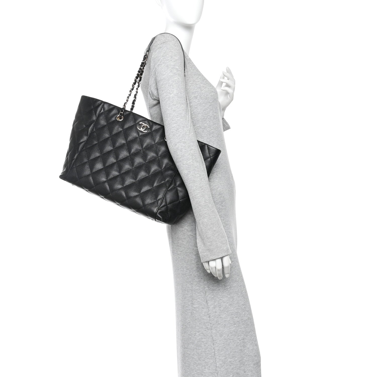 Chanel Caviar Quilted Large Shopping Tote Black 2 of 11