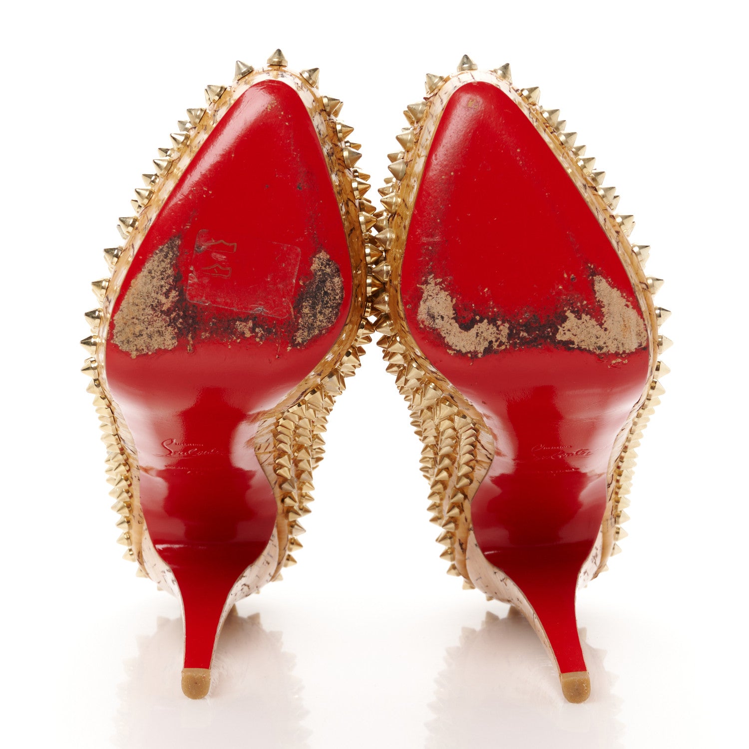 Christian Louboutin Cork Alti Spikes 160 Pumps 40 Natural Gold 6 of 11