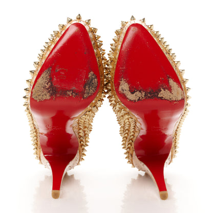 Christian Louboutin Cork Alti Spikes 160 Pumps 40 Natural Gold 6 of 11