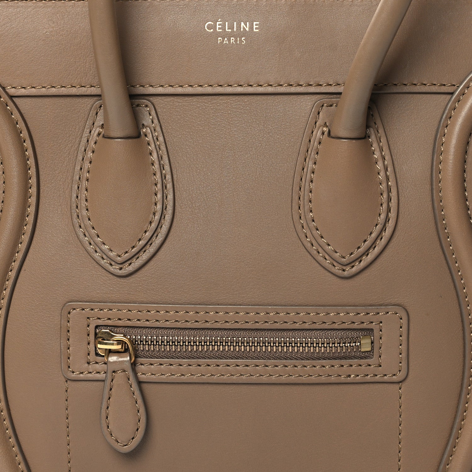 Celine Smooth Calfskin Interstice Micro Luggage Light Taupe 7 of 14