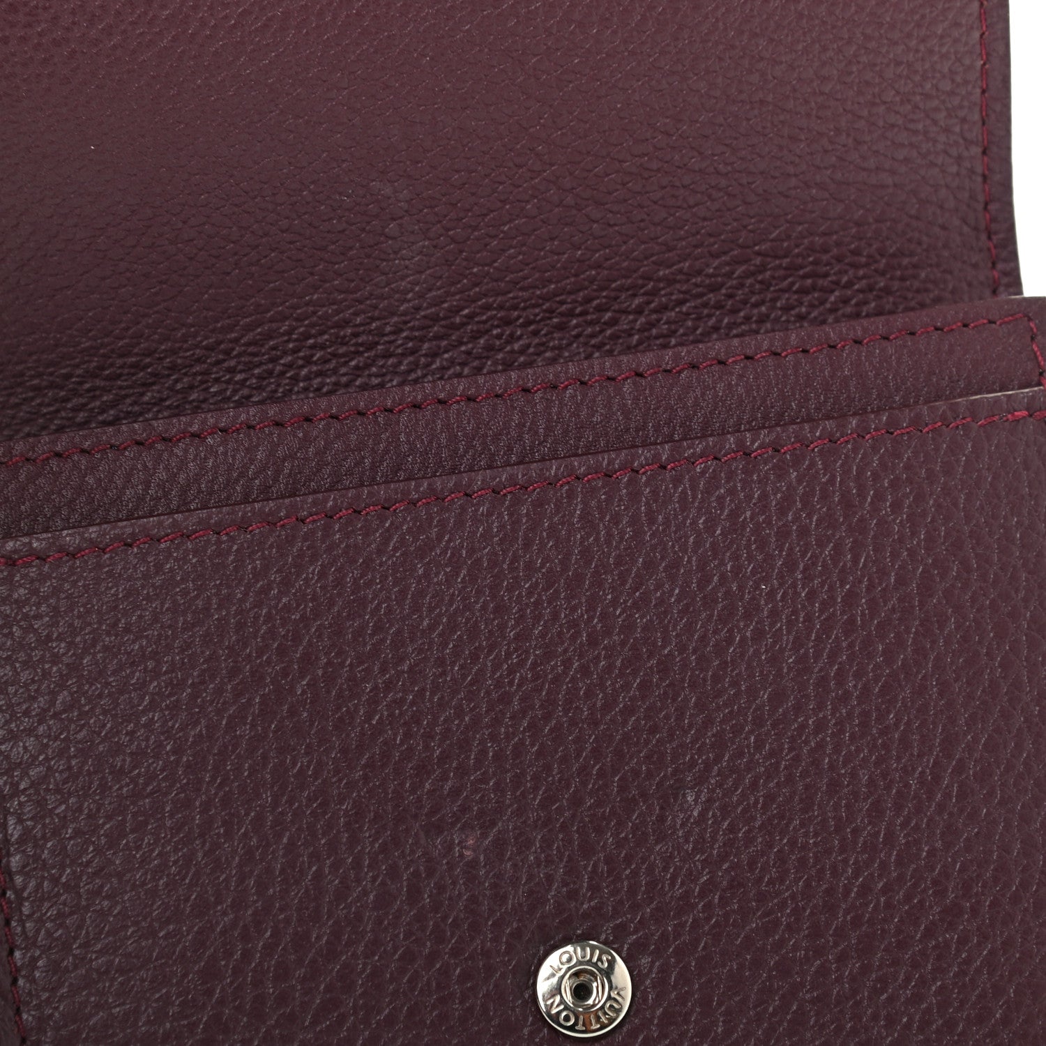 Louis Vuitton Calfskin LockMe II Compact Wallet Prune 8 of 8