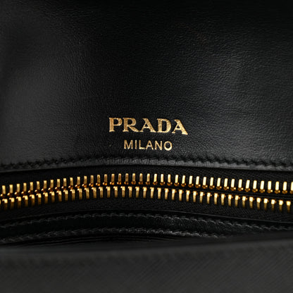 Prada Saffiano Flap Shoulder Bag Black 8 of 10