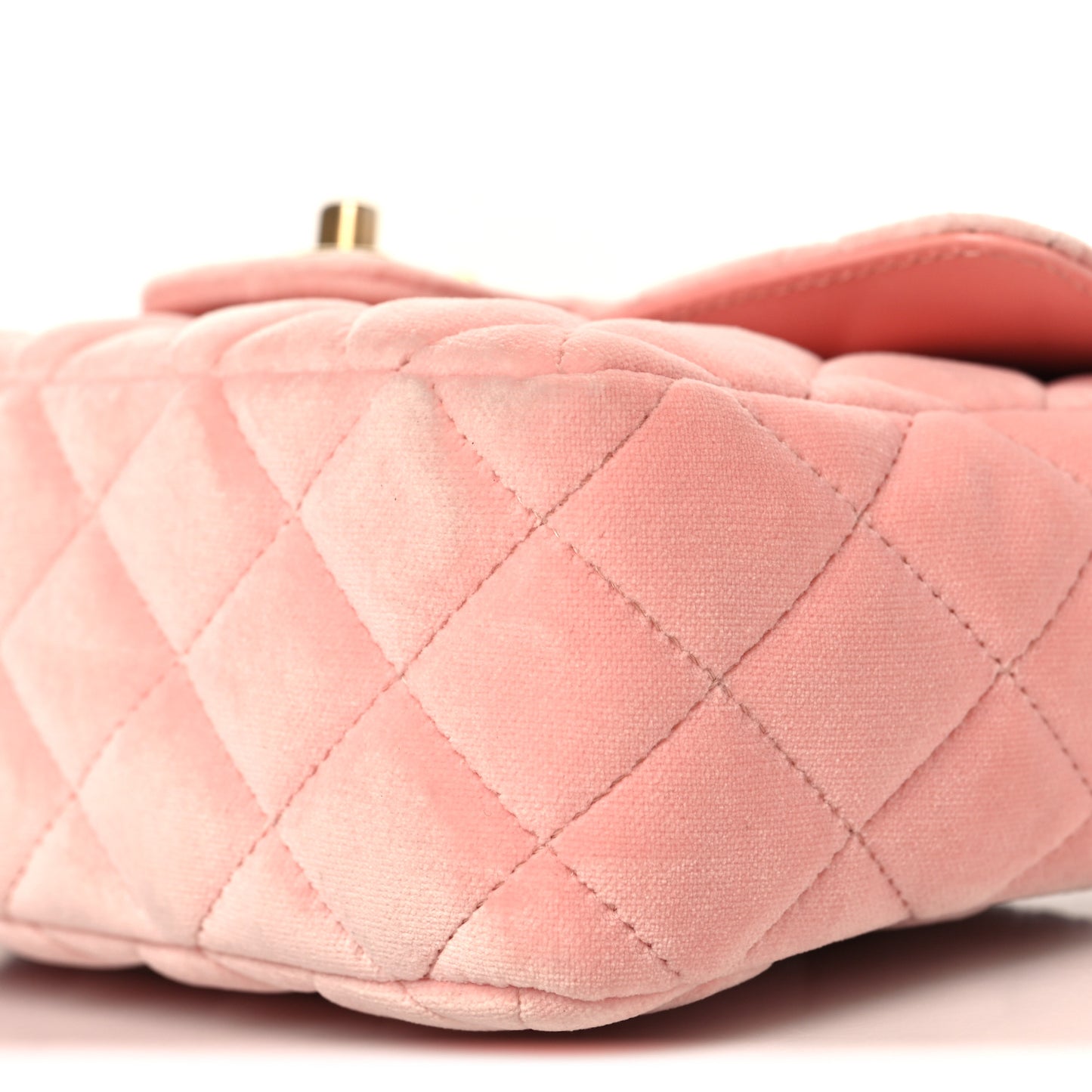 Velvet Enamel Mini Flap Light Pink