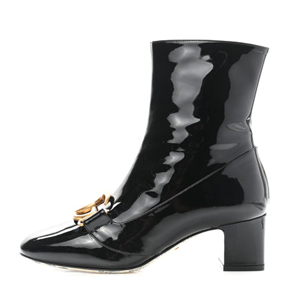 Gucci Vernice GG Victoire 55mm Ankle Boots 37 Black 1 of 9