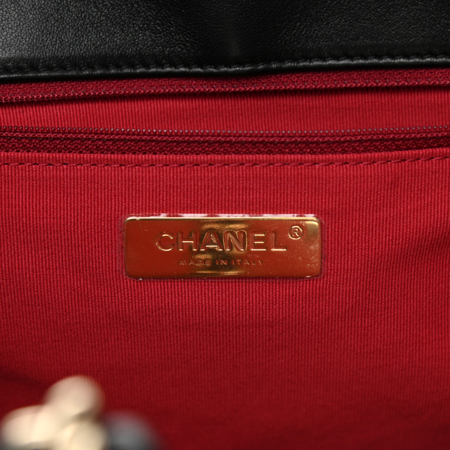 Lambskin Quilted Chanel 19 East West Shopping Bag Black