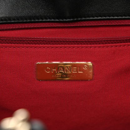 Chanel Lambskin Quilted Chanel 19 East West Shopping Bag Black 5 of 10