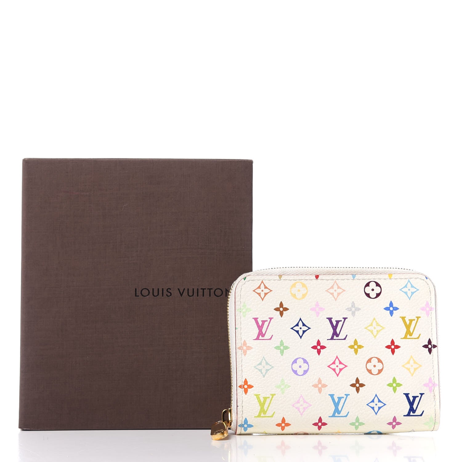 Louis Vuitton Monogram Multicolor Zippy Coin Purse Wallet White Litchi 9 of 9