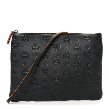 MCM Calfskin Ottomar Monogram Medium Crossbody Pouch Black 1 of 9