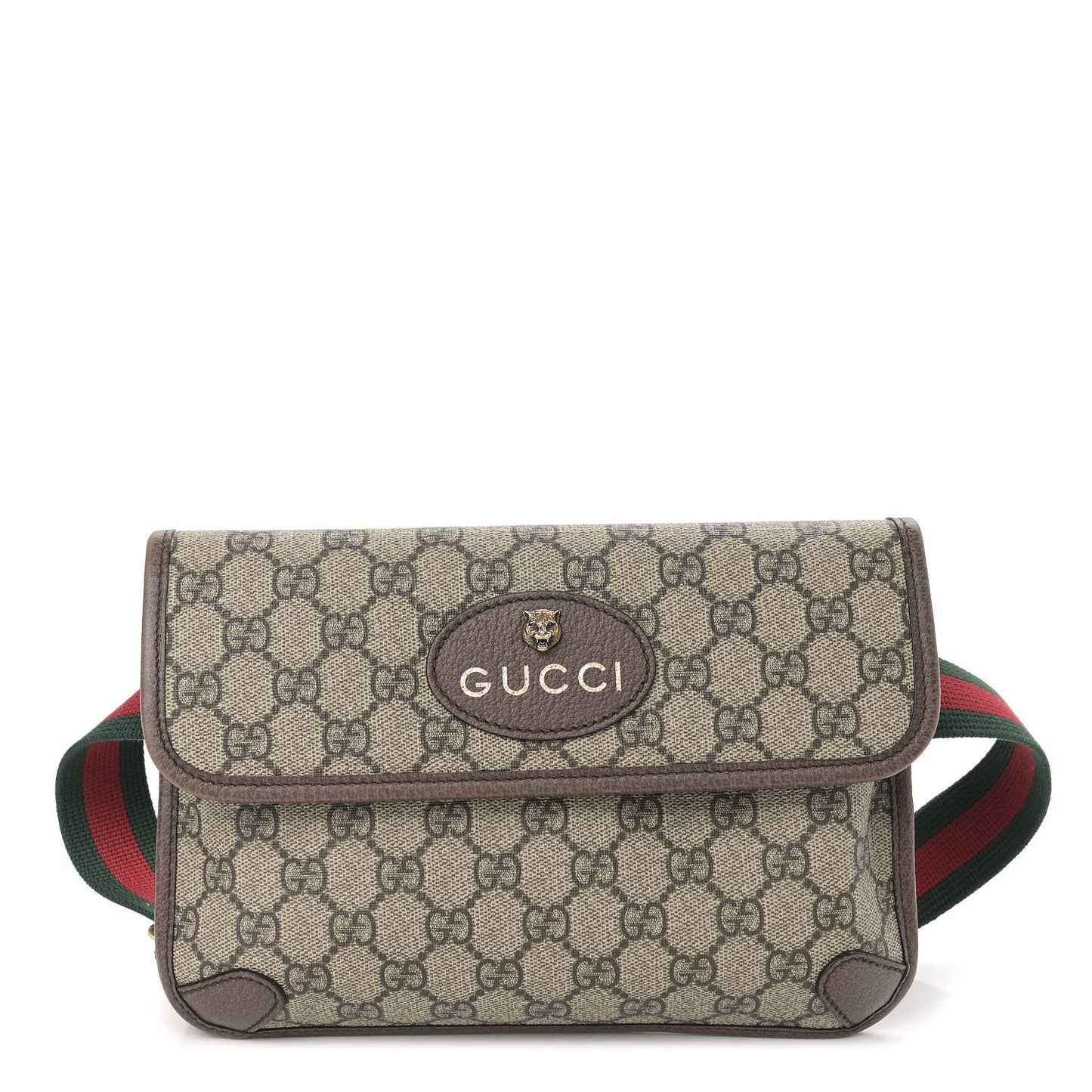 GG Supreme Monogram Neo Vintage Web Belt Bag Brown