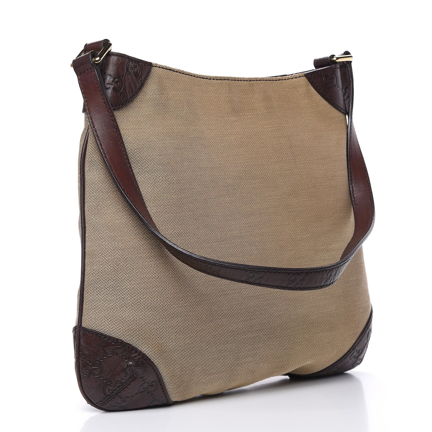 Canvas Signature Hobo Shoulder Bag Dark Brown