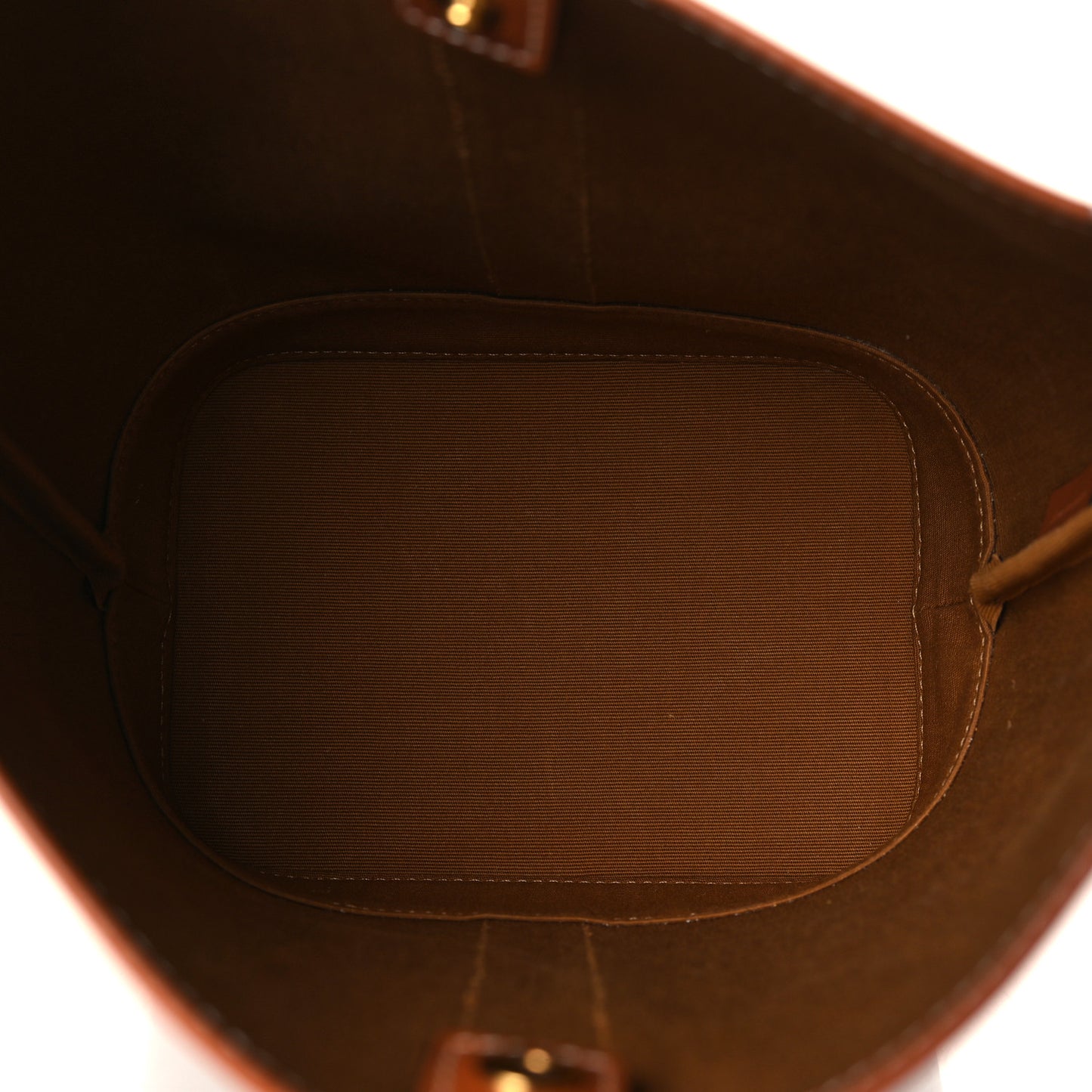 Triomphe Canvas Calfskin Small Bucket Bag Tan