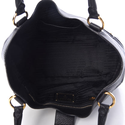 Prada Vitello Daino Buckle Tote Black 5 of 13