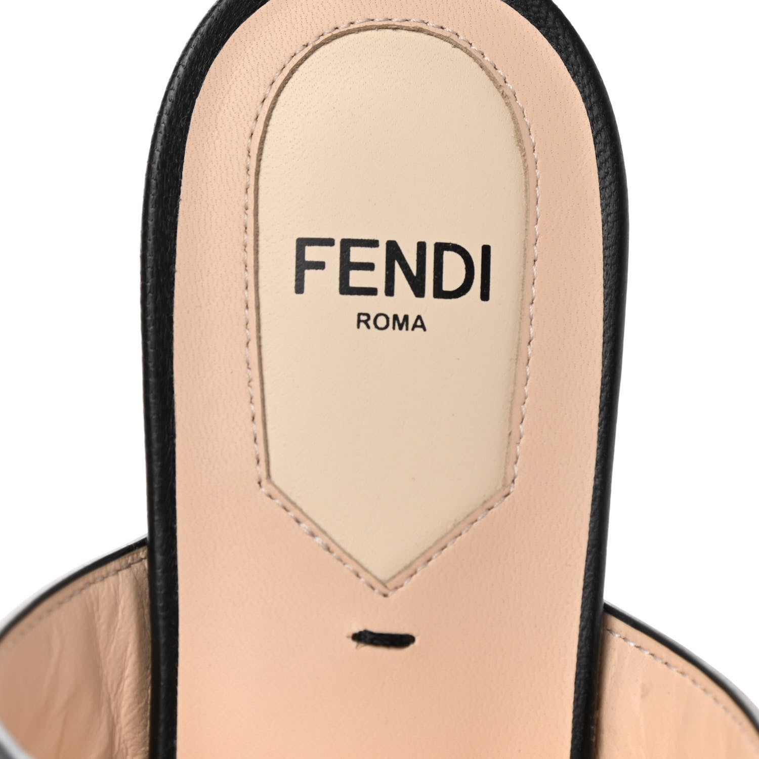 Fendi Nappa FF Embossed Flat Mules 37 Black 8 of 9